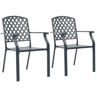 vidaXL Kelsy Gartensessel 38,5 x 48 x 89 cm grau/schwarz 2 St.