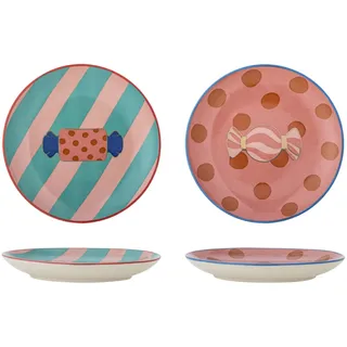 Bloomingville Caramella Brotteller 16 cm Rosa/Türkis 2er Set