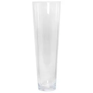 INNA-Glas Bodenvase KAIA, Trichter - rund, klar, 70cm, Ø 17cm - Hohe Vase weiß