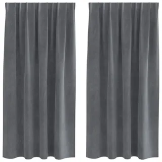 vidaXL Vorhang Verdunkelung 140 x 175 cm Hellgrau 2 St.