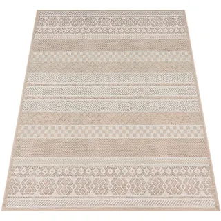 Paco Home Teppich Vermont 183, rechteckig, Höhe: 4 mm, Flachgewebe, modernes gestreiftes Design, In- und Outdoor geeignet beige 300 cm x 400 cm x 4 mm