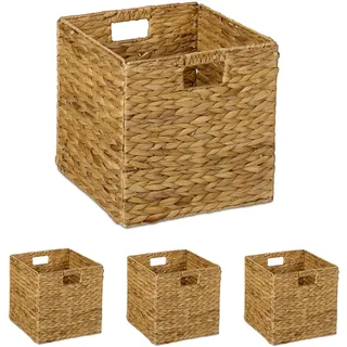 Relaxdays Regalkorb Aufbewahrungskorb 30 x 30 x 30 cm braun