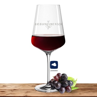 Deitert Leonardo Rotweinglas mit Motiv Lieblingsmensch - PUCCINI - großes 750ml Glas - Weinglas als Geschenkidee für Männer und Frauen