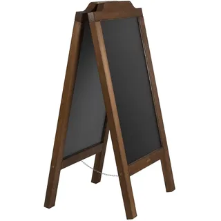 Alije Kundenstopper Outdoor mit Holzrahmen Rustikal Handgemachtes Aufsteller Kundenstopper Kreidetafel - Werbetafel Holztafel Werbeaufsteller Straßenreiter Gehwegaufsteller (120x65/20kg Braun)