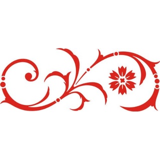INDIGOS UG Wandtattoo/Wandaufkleber-e23 abstraktes Design Tribal/schöne minimalistische Blumenranke mit Punkten und großer Blüte 240 x118 cm- Rot, Vinyl, 240 x 118 x 1 cm