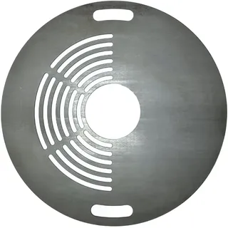 Feuerplatte 80 cm mit integriertem Grillrost - Made in Germany, Grillplatte plancha grillplatte feuerring für feuertonne feuerplatte für 200L Fass