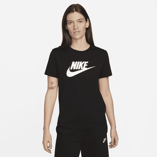 Nike Sportswear Essentials Damen-T-Shirt mit Logo - Schwarz, L (EU 44-46)