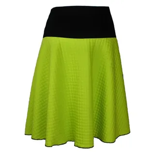 dunkle design A-Linien-Rock Dicker Jacquard Jersey Pink Grün Türkis elastischer Bund grün M/L 40/42