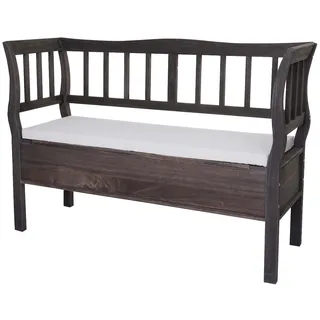 Mendler Sitzbank T207 Grau-Braun 119 x 40 x 48 cm