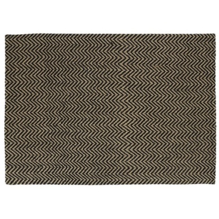 Fußmatte Jute Fußmatte mit Muster, relaxdays, Höhe: 10 mm, 60x80cm beige|schwarz 80 cm x 60 cm x 10 mm