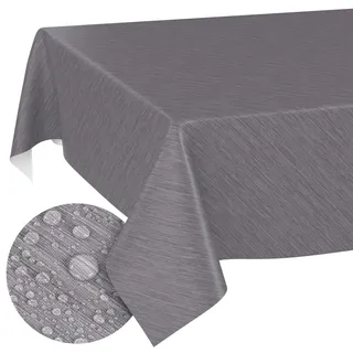 ANRO Tischdecke abwaschbar Wachstuch 140 x 140 cm Grau