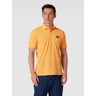 Poloshirt mit Logo-Patch Modell 'Ebea', Orange, M