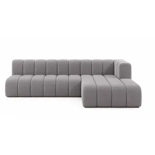kaiser möbel Ecksofa GRAND L 295 cm, stoff Salvador, Grau, Rechts - Grau