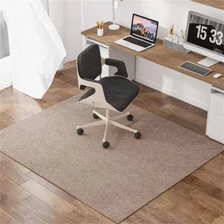 Hixingo Bodenschutzmatte Bürostuhl, Einfarbig Bodenschutzmatte Teppich für HartböDen Schutzmatte Bürostuhl Unterlage Schreibtischstuhl rutschfest Teppich Büro Kratzfest (Beige Braun,90 * 120cm)