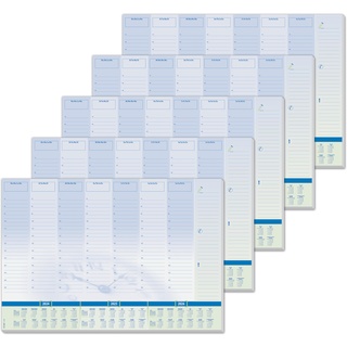 SIGEL HO350/5 Papier-Schreibtischunterlage, ca. DIN A2 - extra groß, mit 3-Jahres-Kalender, Tages- und Wochenplan, 30 Blatt, 5 Stück, vegan, aus nachhaltigem Papier