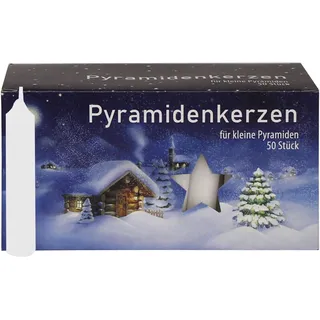6er Pack Ebersbacher Pyramidenkerzen klein, Weiß (Ø x H) 14 x 74 mm 300 Stück