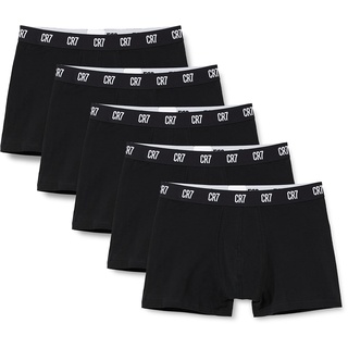 CR7 Herren Cotton Trunk Boxershorts, 5er Pack, Black, 2XL