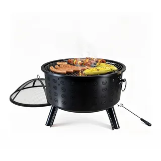 Relaxdays Feuerschale Ø 66 cm Schwarz