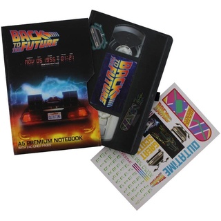 Back To The Future Notizbuch A5 (Retro VHS Kassetten Design) Back To The Future A5 Tagebuch / Notizbuch in passender Geschenkbox, 240 linierte Seiten - Offizielles Lizenzprodukt