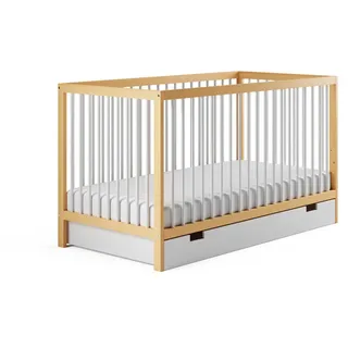 Kids Collective Babybett mit Schublade Weiß 60 x 120 cm