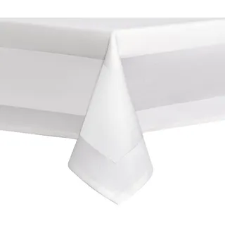 DecoHomeTextil Heimtextilmanufaktur Tischdecke 100% Baumwolle Damast Gastro Edition Weiß Feinste Vollzwirn Qualität Eckig | 100 cm x 100 cm