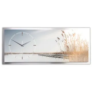 Kreative Feder Wanduhr "Sanddüne" 3D Designer Wanduhr aus Alu, leise (ohne Ticken; Quarz oder Funkuhrwerk; verschiedene Größen) bunt 60 cm x 25 cm