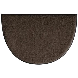 Erwin Müller Fußmatte halbrund Mainz, Schmutzfangmatte, Sauberlaufmatte uni braun Größe 60x85 halbrund - rutschfest, pflegeleicht, für Fußbodenheizung geeignet (weitere Farben, Größen)