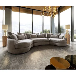 DeLife Megasofa Estrea 410x155 cm Webstoff Taupe Rundsofa - Beige, Taupe