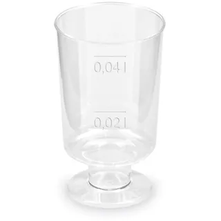 VEPATIM 80x Schnapsglas mit Fuß Premium glasklar Shotgläser mit Eichstrich 2cl/4cl