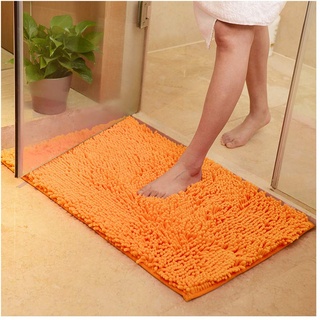XiinxiGo Badematte Badezimmerteppich, Badteppich für Badezimmer Schlafzimmer Küche Flur Eingang,Orange,33 * 50 cm