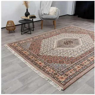Steffensmeier Orientteppich Bidjar fein, Rechteckig, Höhe: 15 mm, Orientalischer Stil beige|weiß 70 cm x 140 cm