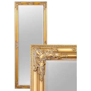 Eleganter Wandspiegel BESSA Gold-antik 160x60cm barock Design Spiegel pompös Holzrahmen