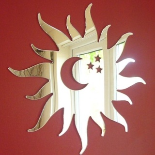 Spiegel, Sonne, Mond und Sterne, 30 x 30 cm