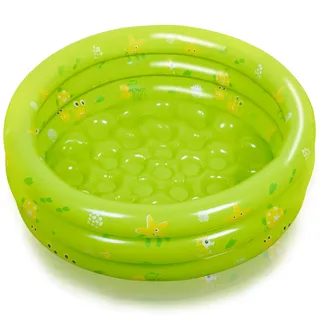 Jovicos Planschbecken für Kinder, 85×30cm Aufblasbares Pool, 3-Ring Kinderpool Planschbecken Baby Pool, Kinderplanschbecken Rund Schwimmbecken Kinder Familie Pool für Innen und Außen (grün)