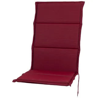 Sun Garden Hochlehnerauflage Hochlehner Elba 50318-300 dunkelrot 121x50x4 cm Sun Garden, (1 St), Halteband verstellbar mit Bindebändern rot