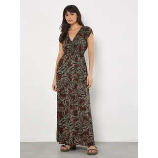 Apricot Maxikleid Maxikleid mit Smokdetails braun XS (34)