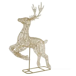 ECD Germany LED Rentier Outdoor XXL Weihnachtsfigur 287 cm Weihnachtsdeko, Weihnachtsbeleuchtung Außen, Hirsch Figur groß mit Timer 8300 LED Warm... - Gold