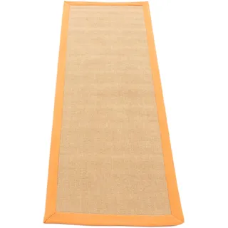 Läufer CARPETFINE "Sisal" Teppiche Gr. B/L: 75 cm x 300 cm, 5 mm, 1 St., orange Küchenläufer mit farbiger Bordüre, Anti Rutsch Rückseite