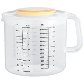 2 5 L Backen Messbecher Skala Rührschüssel Mit Deckel Transparent Kunststoff Rührbecher Für Home Küche