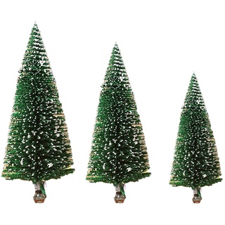 Mini-Weihnachtsbäume zum Anklippen, lebendig, realistisch, 3 Stück, lichtecht, künstlicher Sisal mit Grün