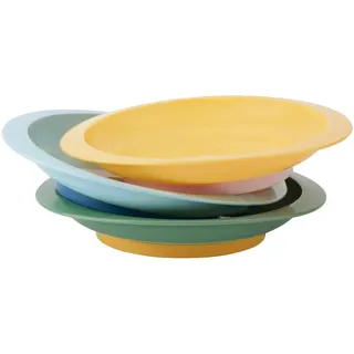 Badabulle Teller mit Saugnapf - 3er Set, Rutschfest, Esslernteller, Multicolor