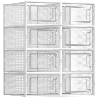 SONGMICS Schuhbox Aufbewahrungsboxen (8 St), Schuh-Organizer, 33,3x23x14 cm weiß