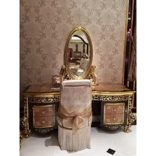 Xlmoebel Schminktisch Luxuriöser Frisiertisch im Barock-Rokoko-Design mit Spiegel und Hocker (Schminktisch + Spiegel + Hocker, Schminktisch + Spiegel + Hocker), Hergestellt in Europa braun