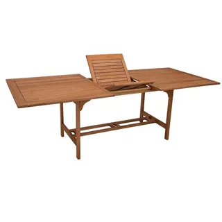 DEGAMO Gartentisch Ausziehtisch 180 x 100 x 72 cm Braun