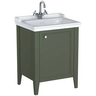 Vitra Waschtischunterschrank 1 Tür 64,5 x 53 x 88 cm Vintage Grün/Weiß Hochglanz