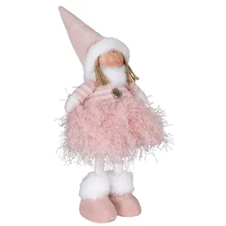 Christmas Paradise Weihnachtsfigur Engel 24cm (30cm) stehend (Dekofigur, 1 St), Weihnachtsengel, Weihnachtsdeko Rosa-Weiß rosa