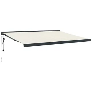 vidaXL Markise Einziehbar Creme 4x3 m Stoff und Aluminium