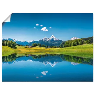 Wandbild ARTLAND "Landschaft in den Alpen", blau (farbe bild(er): blau), B:60cm H:45cm, Bilder, als Leinwandbild, Poster in verschied. Größen