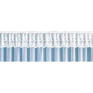 Weckbrodt Querbehang Flensburg, Kräuselband (1 St), halbtransparent, Jacquard, Jacquard, strukturiert, floral, geblümt, gebogt, Gardine, Store weiß 440 cm x 28 cm