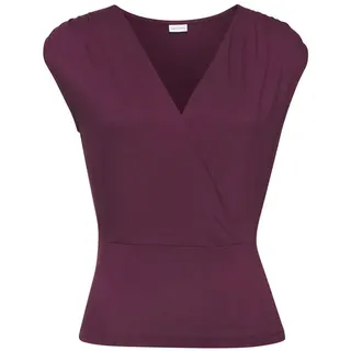 LASCANA Shirttop Aubergine/Burgunder 36